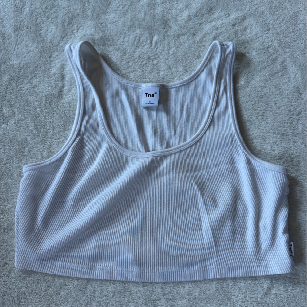 TNA Classic White Ribbed Tank